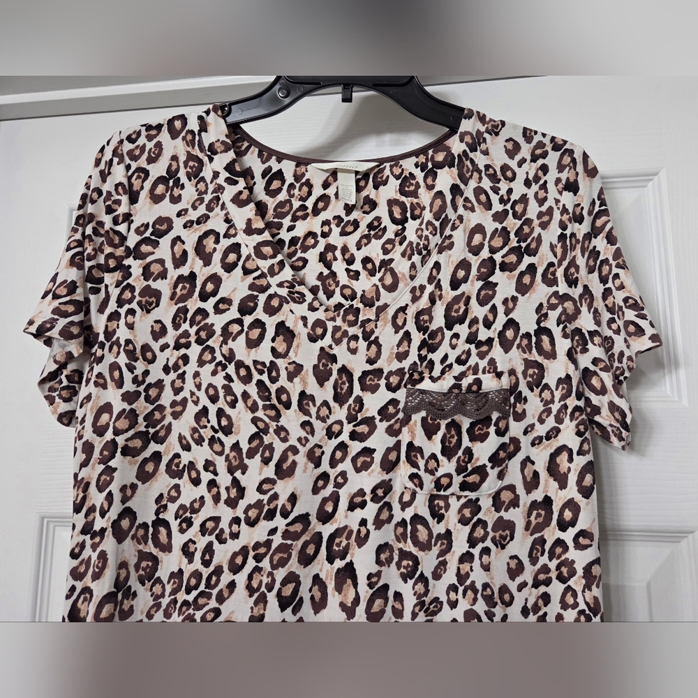 Soma Leopard V‑Neck Nightshirt Size XS - Picture 3 of 10